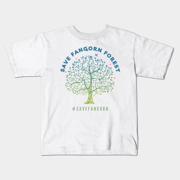 Save Fangorn Forest - Blue Tree - Funny Kids T-Shirt by Fenay-Designs